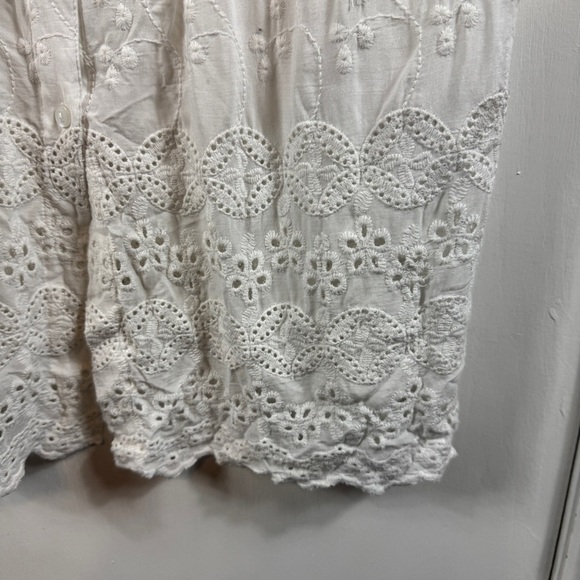 Melissa Odabash White Embroidered Button-Front Tunic Dress | Size M - Picture 9 of 10